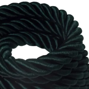 CREATIVE CABLES - 3XL Elektrický kabel 3x0,75 potažený textilií, průměr 30 mm (zelená) Nová Kolekce