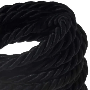 Omezená Nabídka CREATIVE CABLES - XL Elektrický kabel 3x0,75 potažený textilií, průměr 16 mm (černá)