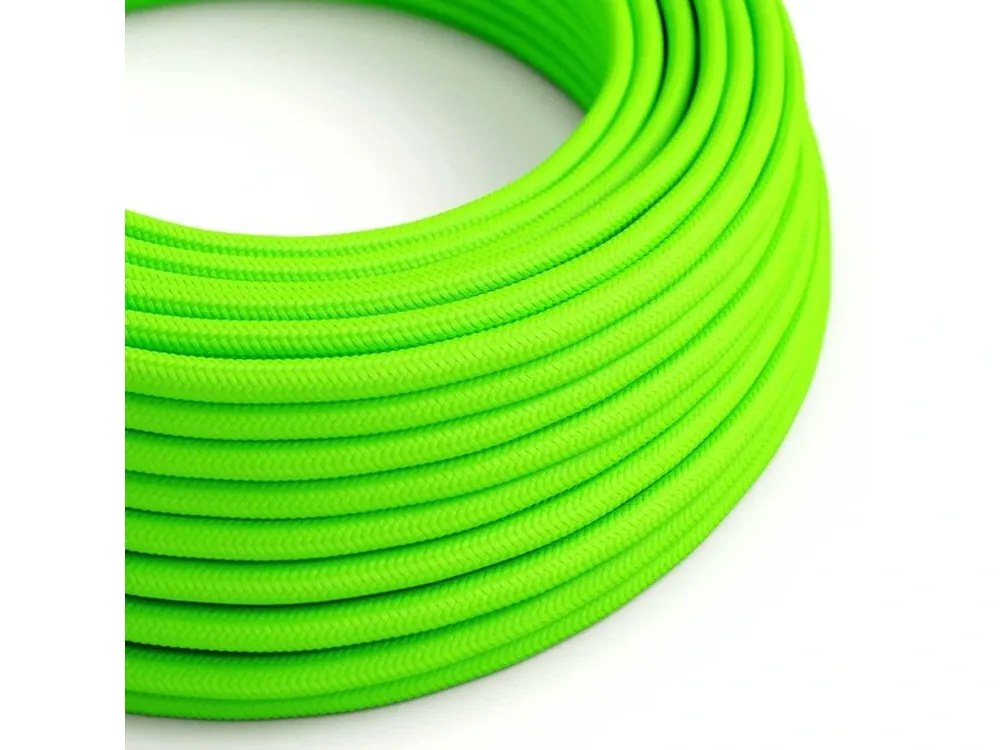 Hedvábný textilní elektrický kabel RF06 (fluo zelená) Cenová Bomba