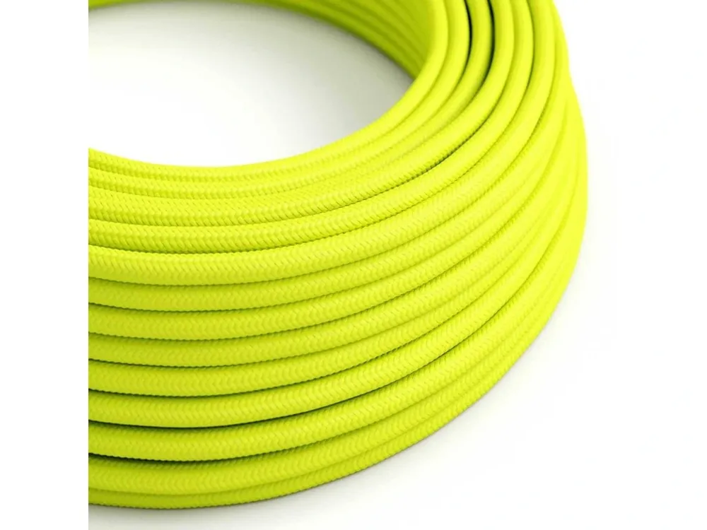Must-Have Hedvábný textilní elektrický kabel RF10 (fluo žlutá)