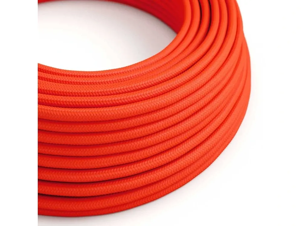 Výprodej Hedvábný textilní elektrický kabel RF15 (fluo oranžová)