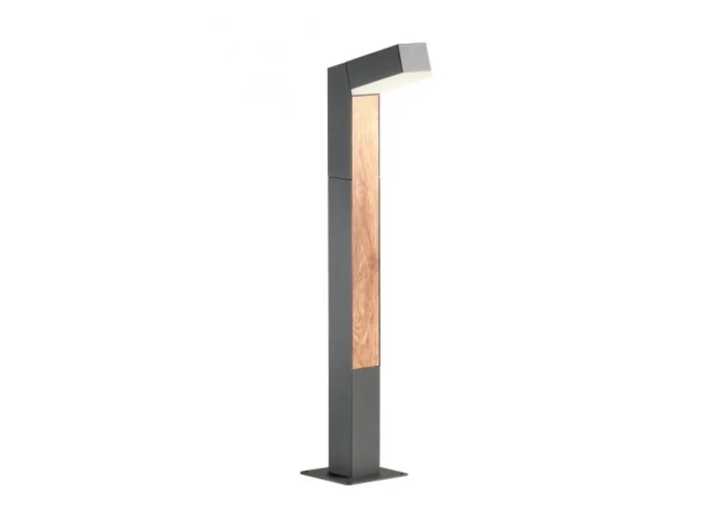 Nejlepší Volba REDO GROUP WOODY, ZAHRADNÍ SLOUPEK ŠEDÁ/DŘEVO 65CM, 10W, 3000K, IP54