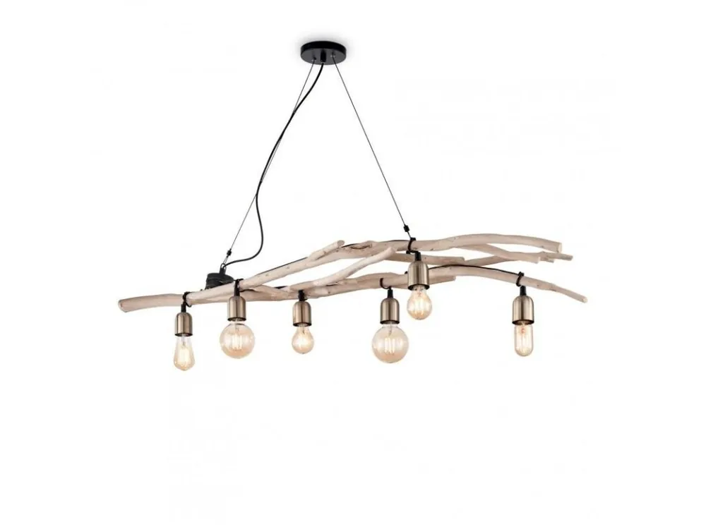 Časově Omezené Závěsné svítidlo Ideal Lux Driftwood SP6 180922 140cm 6x60W - IDEALLUX