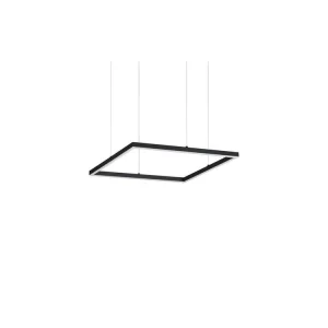 LED Závěsné svítidlo Ideal Lux ORACLE SLIM D50 SQUARE BK 3000K 259161 33W 2650lm 3000K IP20 50cm hranaté černé - IDEALLUX Vrácení Zdarma