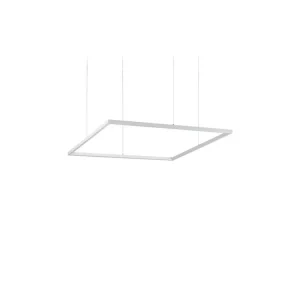 LED Závěsné svítidlo Ideal Lux ORACLE SLIM D90 SQUARE WH 3000K 259192 51W 4100lm 3000K IP20 85cm hranaté bílé - IDEALLUX Akční Nabídka