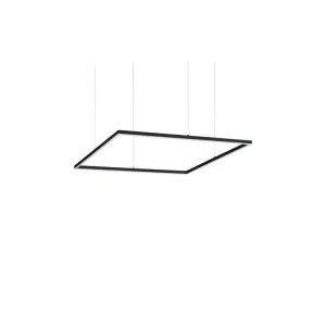 LED Závěsné svítidlo Ideal Lux ORACLE SLIM D90 SQUARE BK 3000K 259208 51W 4100lm 3000K IP20 85cm hranaté černé - IDEALLUX Výhodná Nabídka