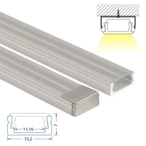 Expresní Doručení Přisazený hliníkový profil PG, 15x7 mm, včetně čirého difuzoru, 1 m