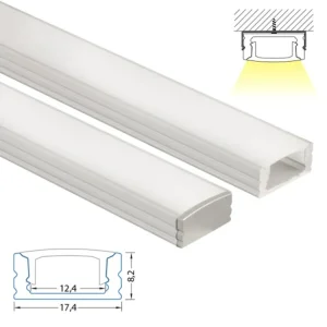 Nejlepší Cena Přisazený hliníkový profil PH, 17x8 mm, včetně mléčného difuzoru, 1 m