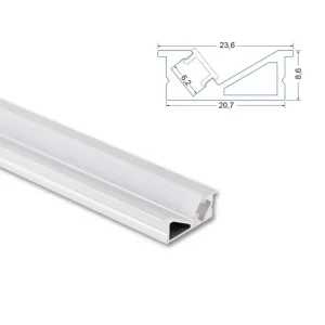 Vestavný hliníkový profil VE 24x10mm včetně mléčného difuzoru 1m Výprodej