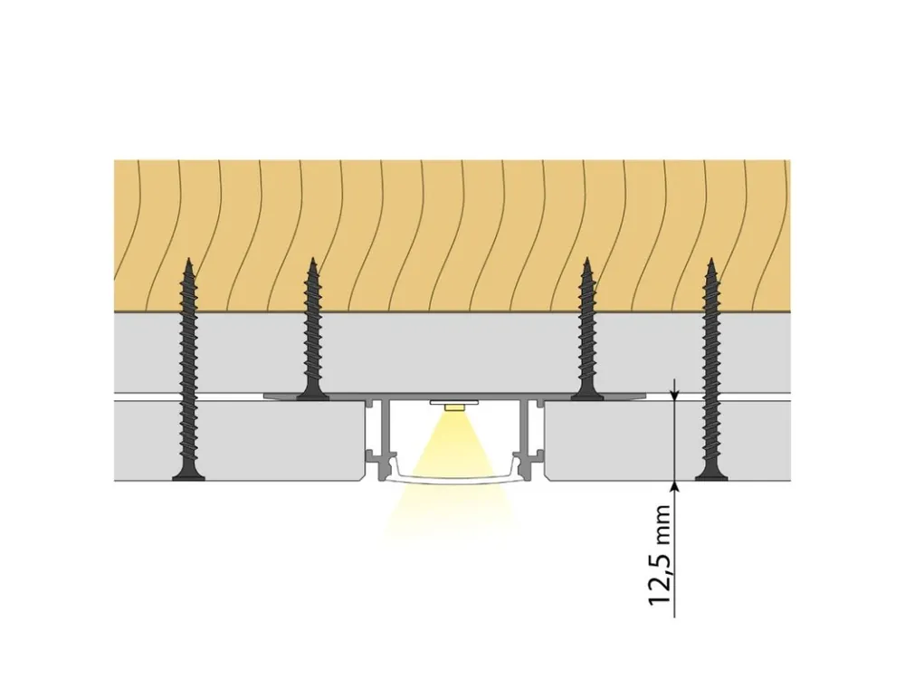Dokud Zásoby Vydrží Hliníkový profil pro sádrokarton AX, 62x14mm, včetně mléčného difuzoru, 1m