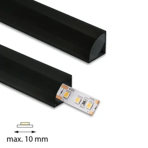 Rohový hliníkový profil černý RS2 16x16mm včetně černého difuzoru 1 m Jen Po Omezenou Doba
