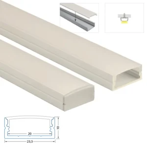 Akční Nabídka Přisazený hliníkový profil PF, 24x10 mm, včetně černého difuzoru 1 m