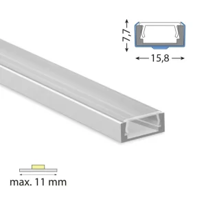 Bezpečná Platba Přisazený hliníkový profil PG2 16x8mm včetně čirého difuzoru 300cm