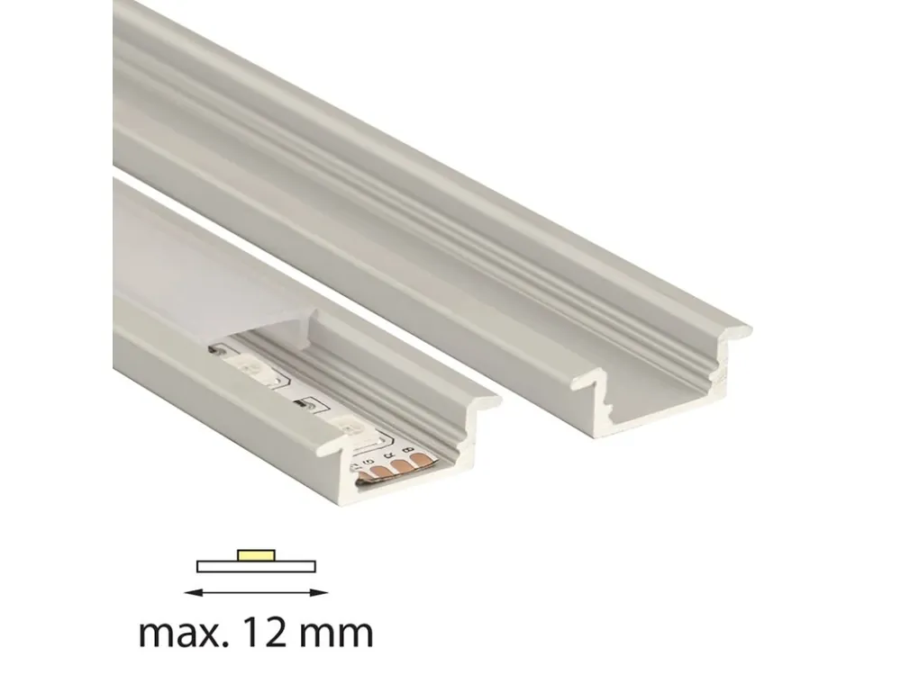 Vestavný hliníkový profil VO, 23x8mm, včetně matného difuzoru, 300cm Časově Omezené