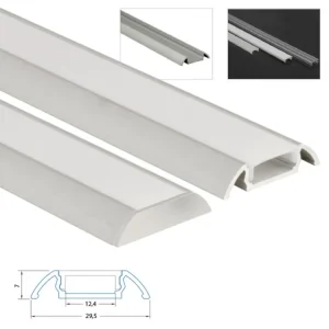 Ověřený Přisazený hliníkový profil PX, 30x7 mm, včetně mléčného difuzoru, 300cm