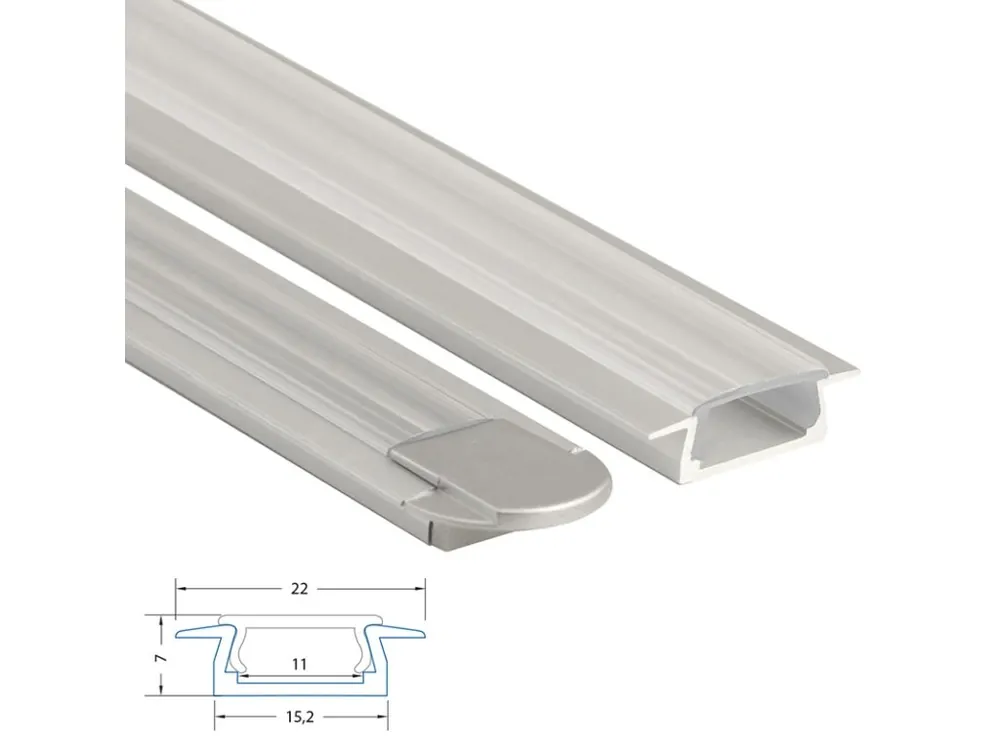 Speciální Cena Vestavný hliníkový profil VR 22x7mm včetně čirého difuzoru 300cm