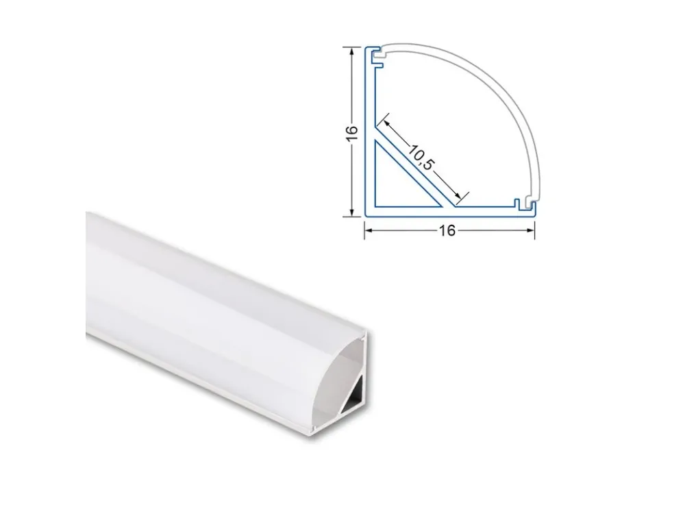 Rohový hliníkový profil RS2 16x16mm včetně mléčného difuzoru 300cm Ověřený
