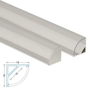 Rohový hliníkový profil RS, 16x16 mm, včetně čirého difuzoru, 300cm Objednat Nyní