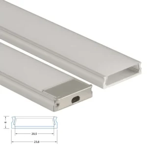Přisazený hliníkový profil PZ, 24x6 mm, včetně mléčného difuzoru, 200cm Akce