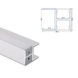 Nástěnný hliníkový profil NA 27x20mm, včetně mléčného difuzoru 200cm Horká Nabídka