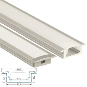 Vestavný hliníkový profil VS, 24x8 mm, včetně mléčného difuzoru, 200cm Objednat Nyní