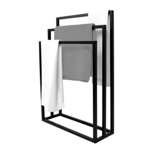 Stojací věšák na ručníky TOWEL 3 černý KS-52/85x60x20 cm Super Cena