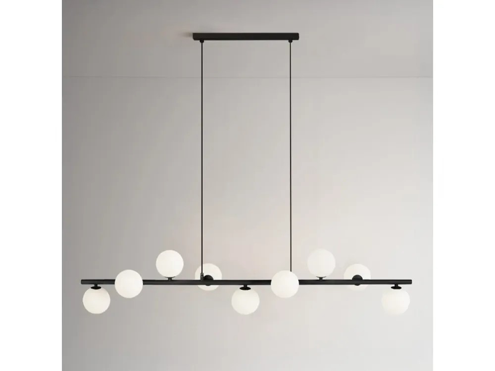 Bezpečná Platba Lustr do obýváku FILO černá barva K-5853 9×G9/119 cm