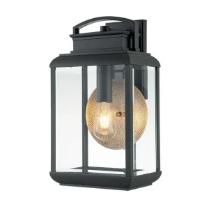 Nová Kolekce Venkovní nástěnná lampa Elstead BYRON L šedá barva IP44/1×E27/46 cm