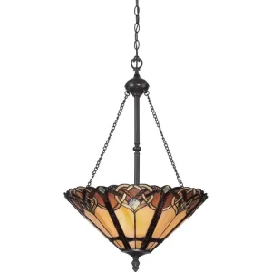Expresní Doručení Vitážový lustr Tiffany Elstead CAMBRIDGE 3xE27 41 cm