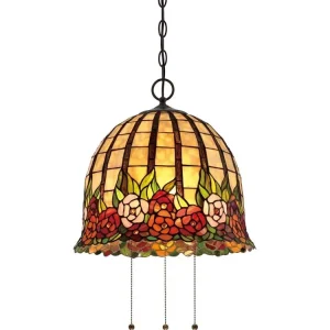 Vitrážový lustr Elstead ROSECLIFFE 3xE27 38 cm Akční Cena