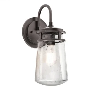 Aktuální Vintage světlo na fasádu Elstead LYNDON IP44 1×E27 hnědá barva 38 cm