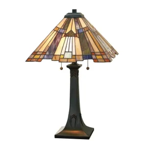 Hit Sezóny Elstead INGLENOOK vitrážová lampa 64 cm 2x60W