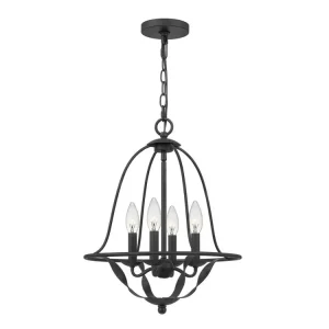 Elstead BRADBURY kovový Farmhouse lustr 40 cm šedý 4xE14 Ověřený