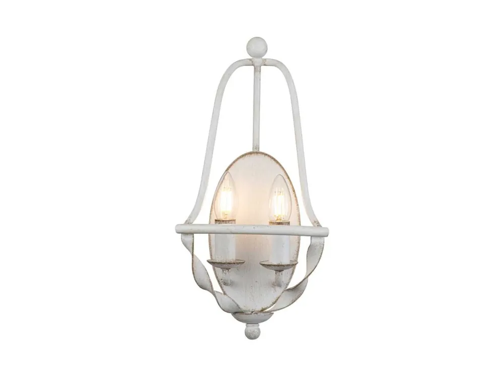 Expresní Doručení Elstead BRADBURY nástěnná Farmhouse lampa 2xE14 antická bílá