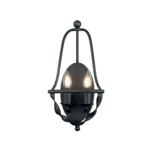 Levný Elstead BRADBURY nástěnná Farmhouse lampa 2xE14 šedá