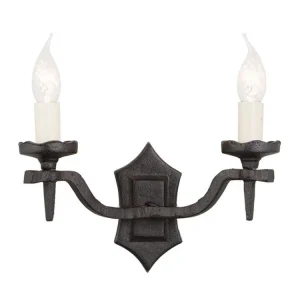 Elstead Rectory RY2B-BLACK kované nástěnné svítidlo 2xE14 černé Tovární Cena