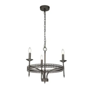 Objednat Nyní Elstead CROWN 3 kovový Farmhouse lustr 56 cm rezavý kov 3xE14