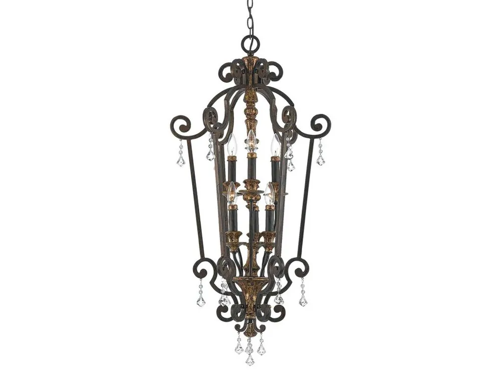 Nejprodávanější Elstead MARQUETTE B rustikální lustr 52 cm 6xE14 starý bronz