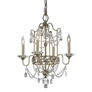 Elstead GIANNA zámecký lustr 41 cm 4x E14 stříbrná patina Výhodná Nabídka