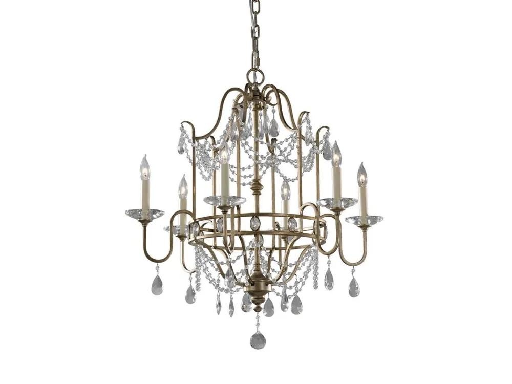 Ihned K Objednání Elstead GIANNA zámecký lustr 67 cm 6x E14 stříbrná patina