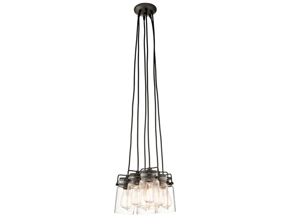Zlevněný Lustr nad stůl Elstead Brinley 6x E27 retro bronz