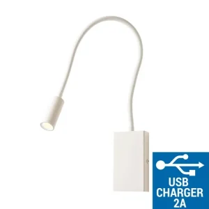 Nejprodávanější Čtecí LED lampička k posteli Redo WALLIE/USB port