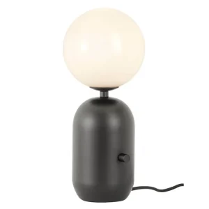 Černá stolní lampa do ložnice HELIOS 40 cm Cenová Bomba