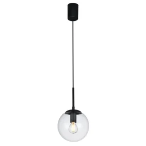 Černé závěsné světlo Redo 01-3164/skleněná koule Ø 15 cm Cenově Výhodný