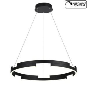 Cenově Výhodný Černé závěsné světlo na lanku Redo 01-3173 CASTLE/ průměr 60 cm/ LED 36W