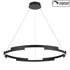 Jen Po Omezenou Doba Černé stmívatelné LED světlo Redo CASTLE 01-3176/ LED 45W/ průměr 80 cm