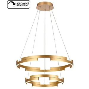 Oblíbený Zlatý designový lustr Redo 01-3178 CASTLE/ průměr 60 cm/ LED 60W