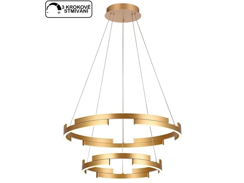Oblíbený Zlatý designový lustr Redo 01-3178 CASTLE/ průměr 60 cm/ LED 60W