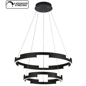 Zlevněný Černý designový lustr Redo 01-3179 CASTLE/ průměr 60 cm/ LED 60W