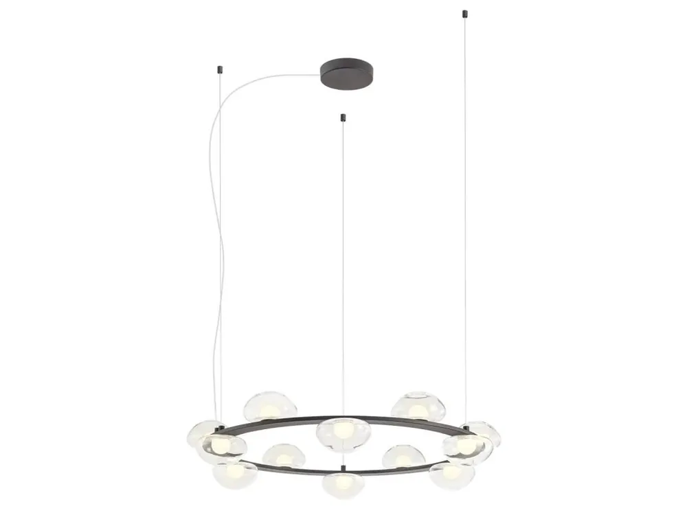 Černé závěsné LED světlo nad stůl Redo SINCLAIR 01-3310/Ø 80cm Pouze Dnes